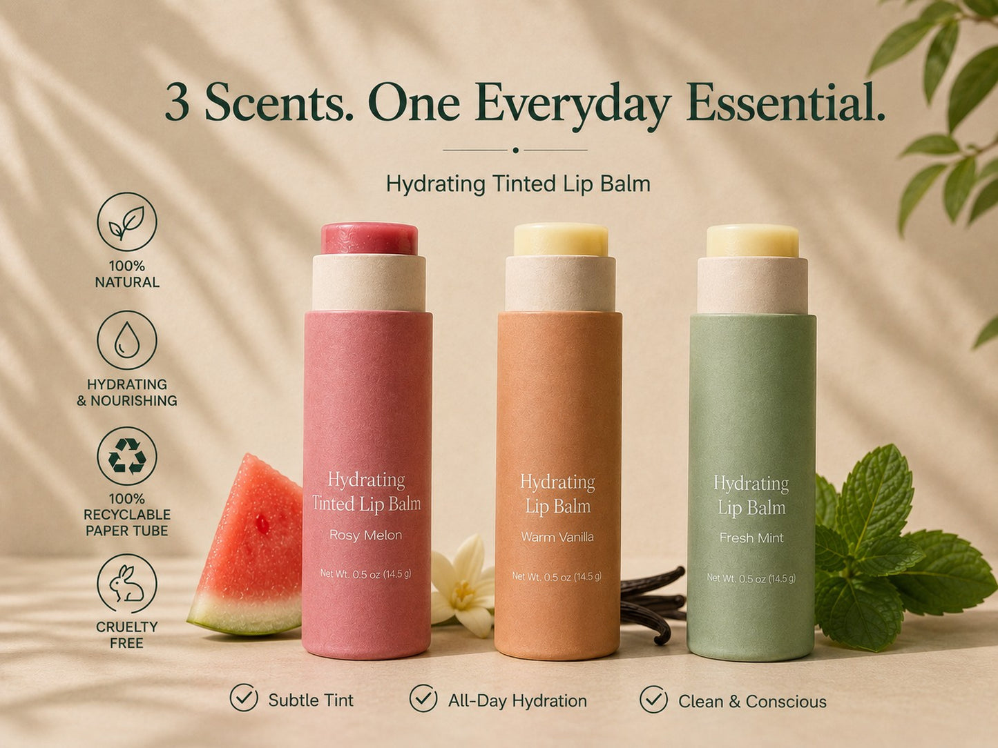 Oversized Tinted Non-Toxic Lip & Cheek Balm - Rosy Melon