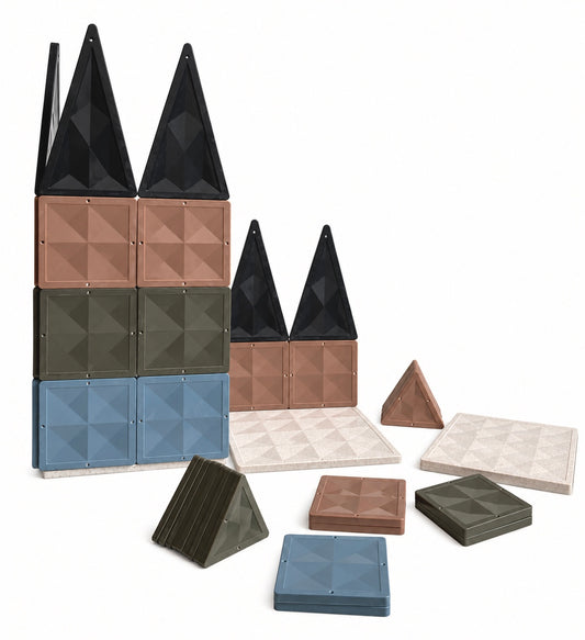 Earth Collection Wheat Straw Magnetic Tiles- 52 piece set