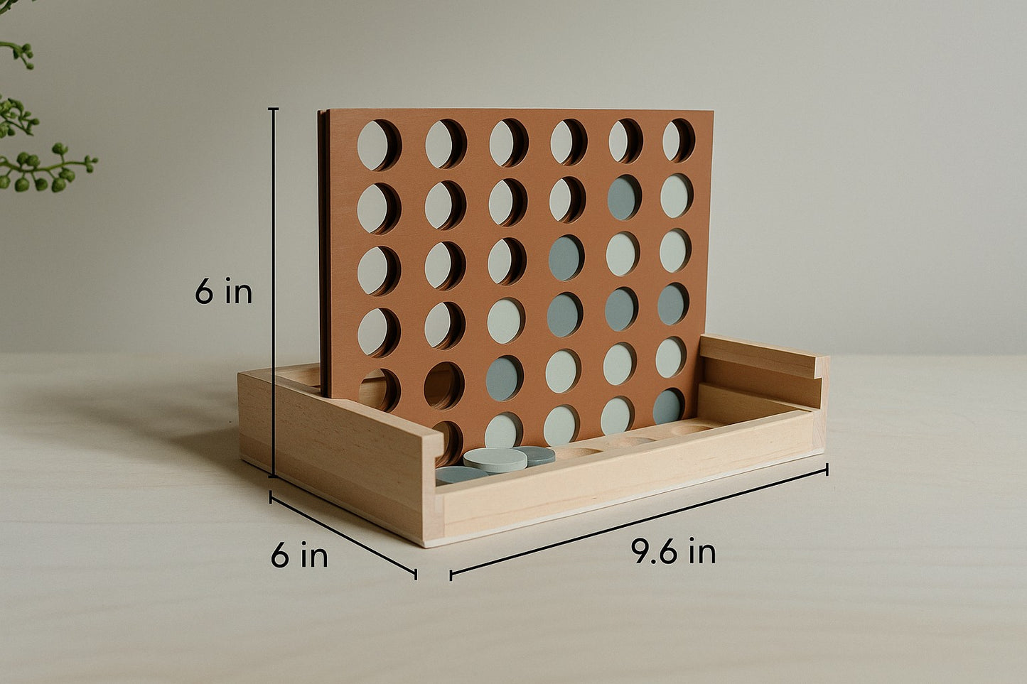 Wooden four in a Row Game (dusty blue)