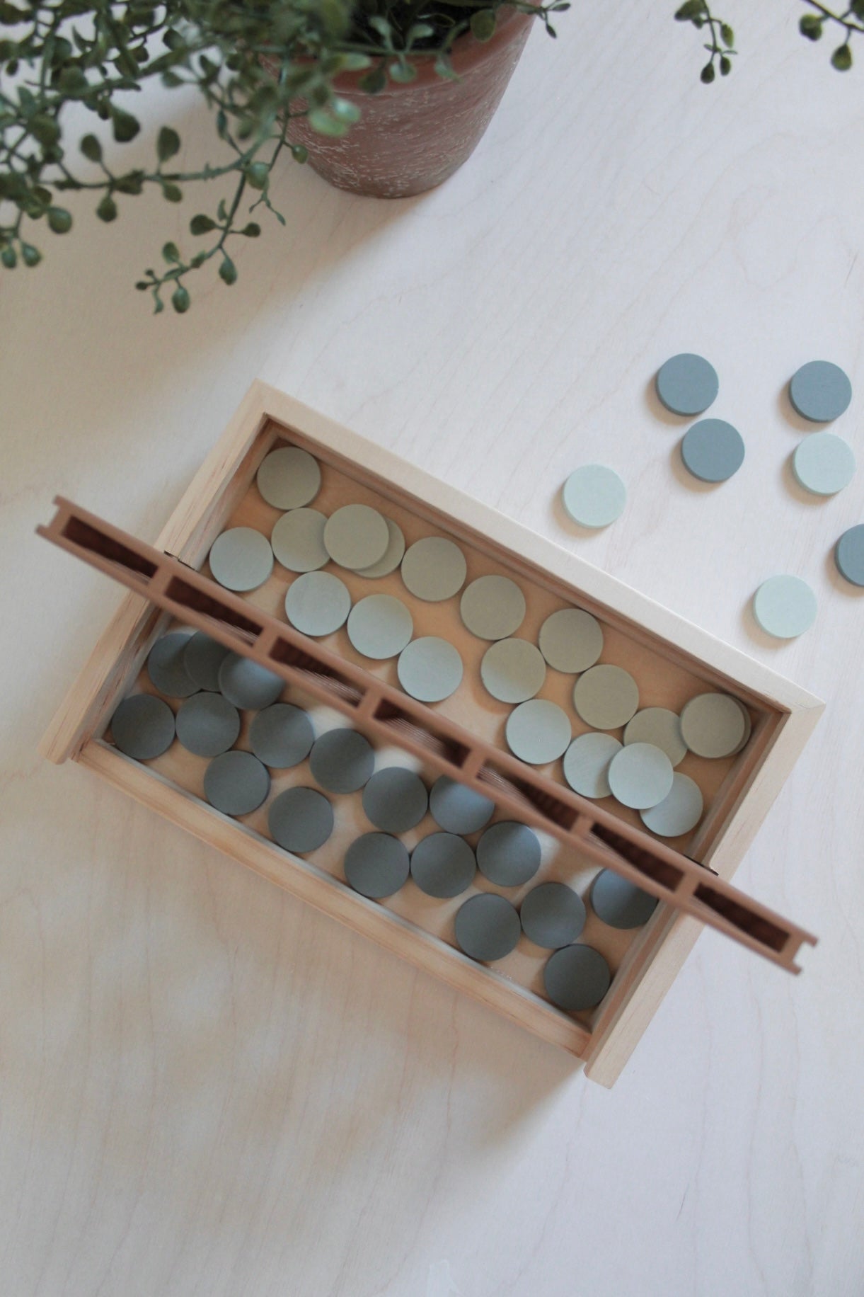 Wooden four in a Row Game (dusty blue)