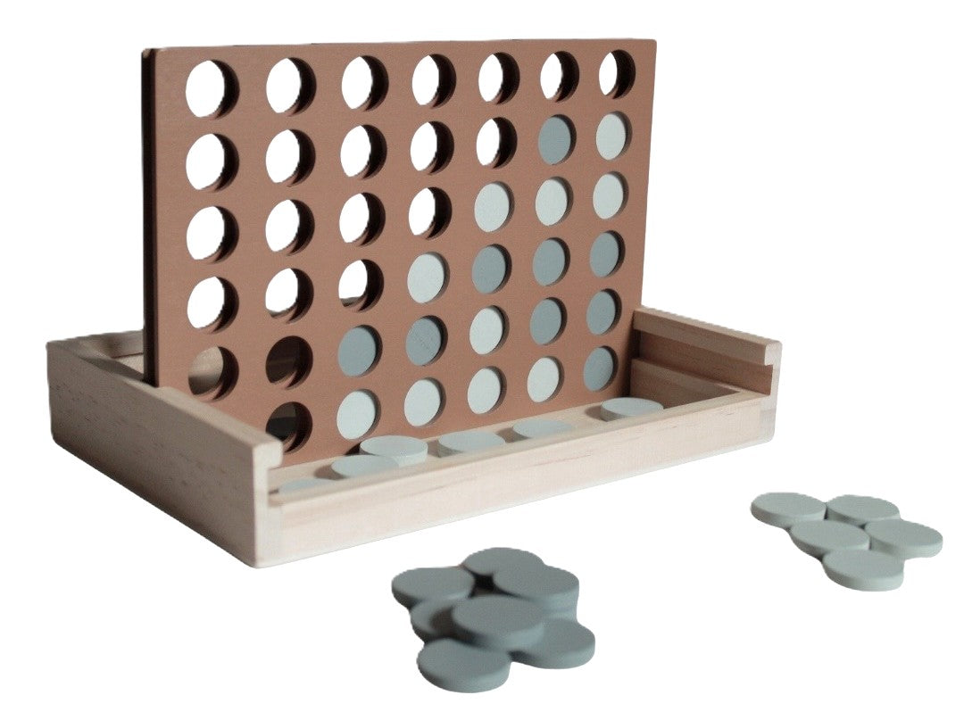 Wooden four in a Row Game (dusty blue)