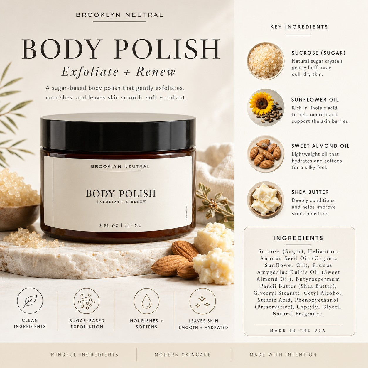 Self-Care Gift Set | Candle, Body Polish + Warm Vanilla Lip Balm