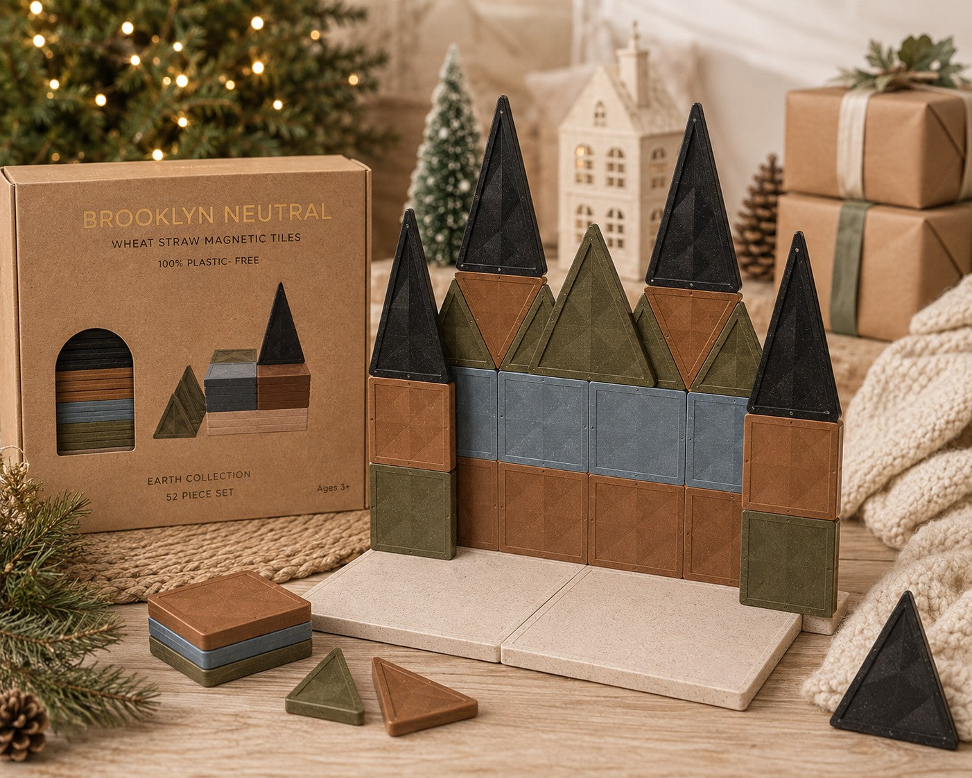 Earth Collection Wheat Straw Magnetic Tiles