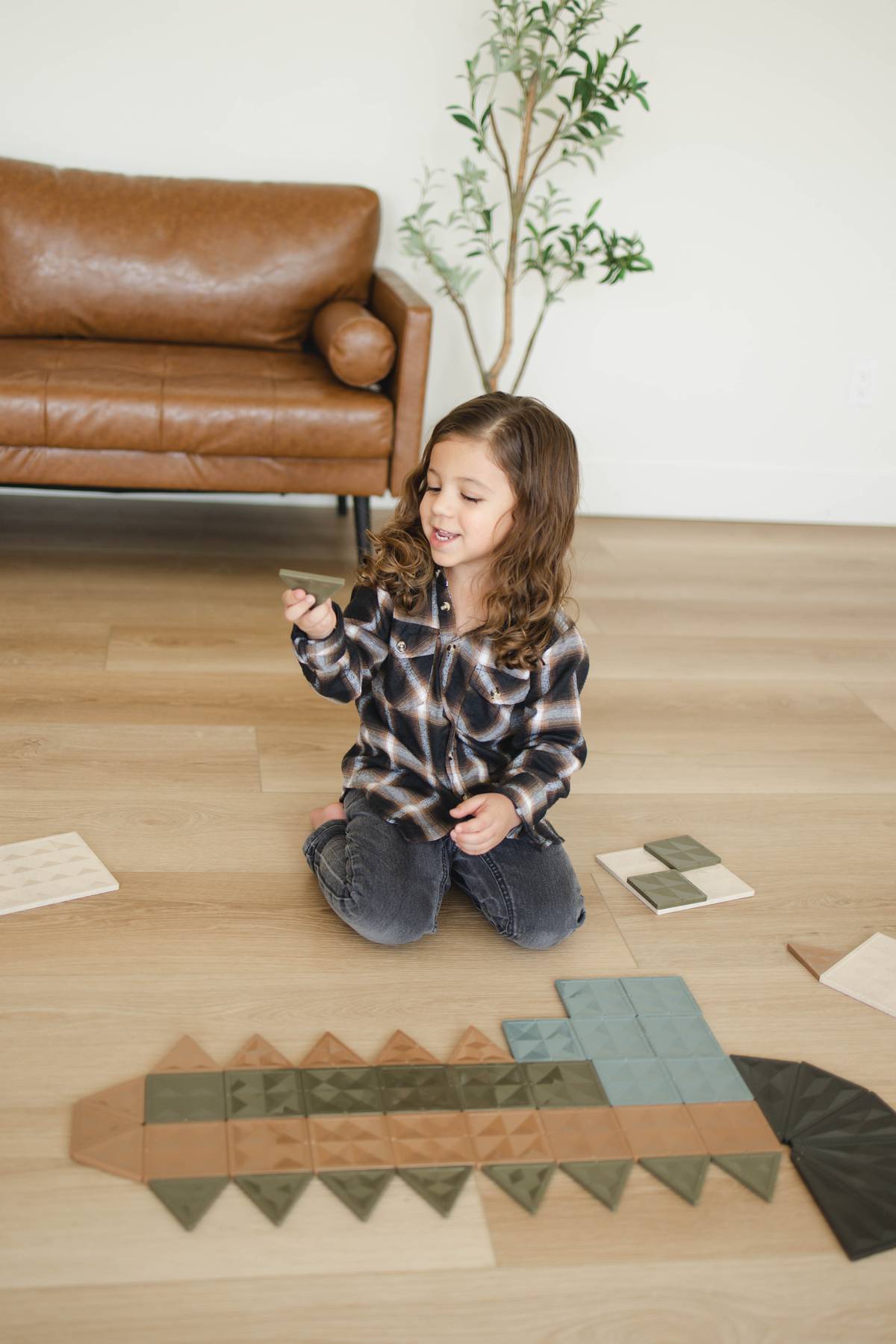 Earth Collection Wheat Straw Magnetic Tiles- 52 piece set
