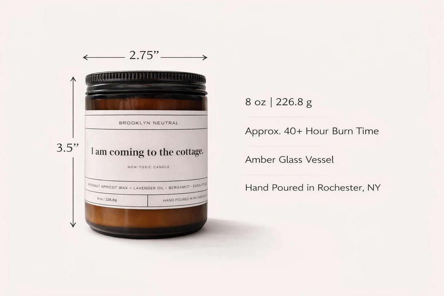 I'm coming to the cottage. Non-toxic candle