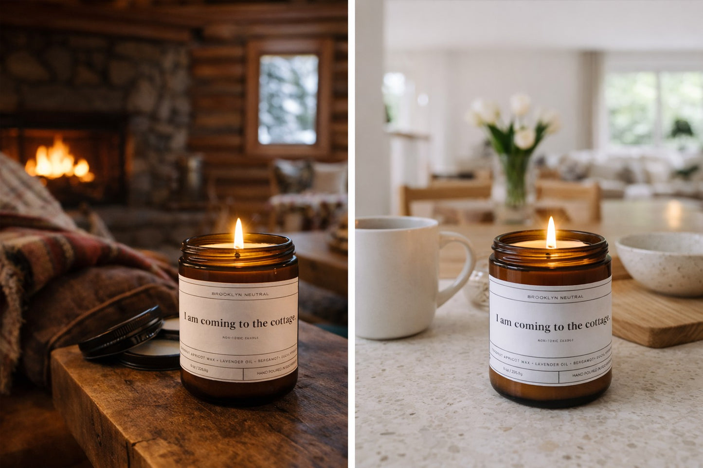 I'm coming to the cottage. Non-toxic candle