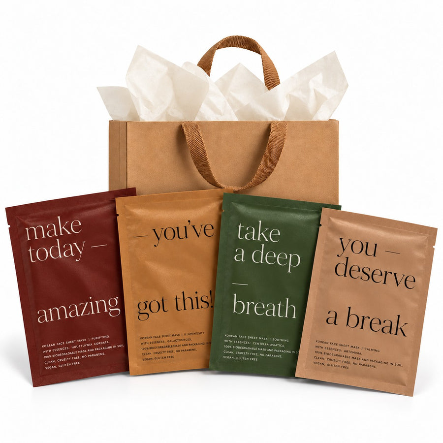 Lucky Owl Korean Sheet Mask Gift Set | 4 Masks & Encouraging Messages