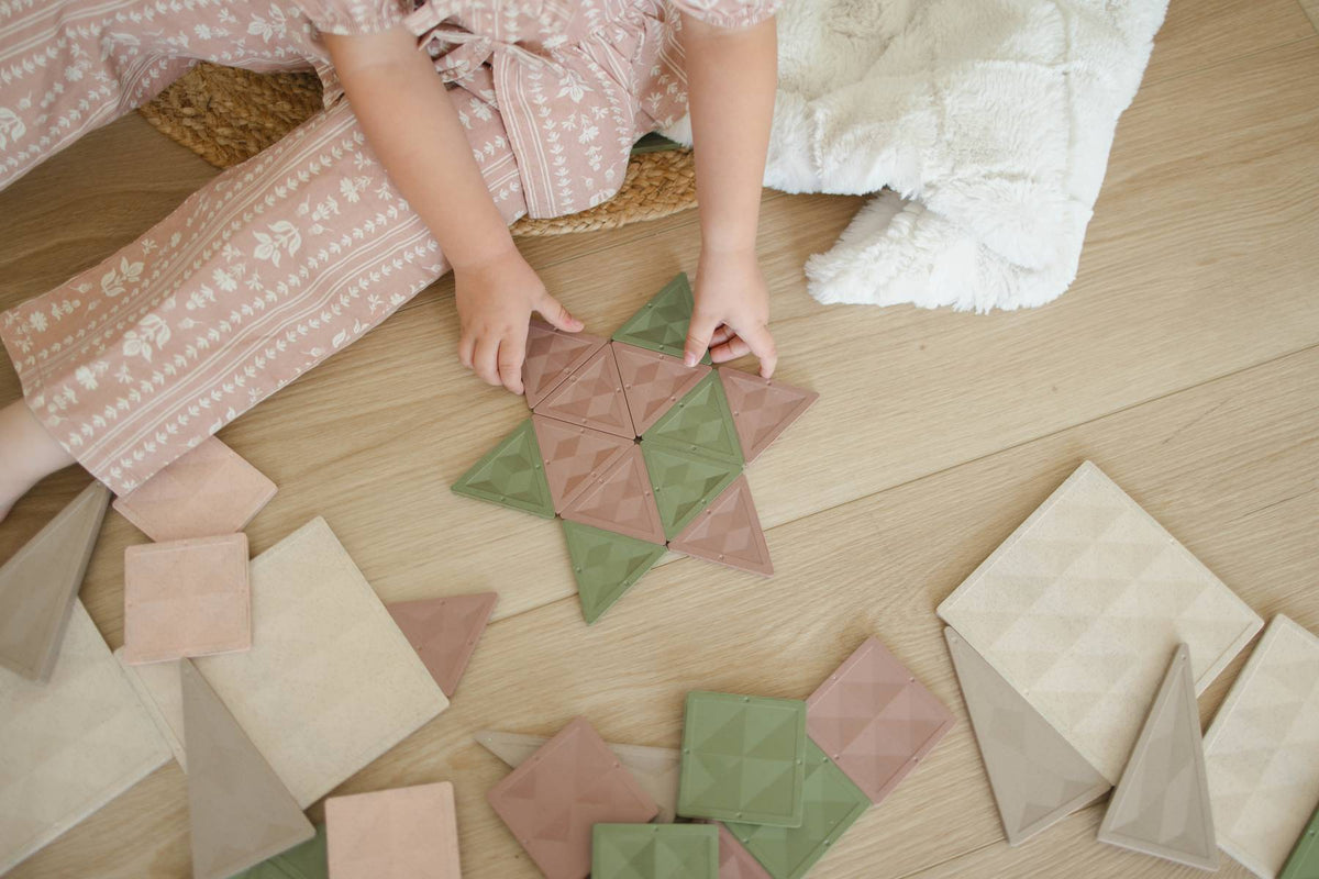 Rose Collection Wheat Straw Magnetic Tiles- 52 piece set