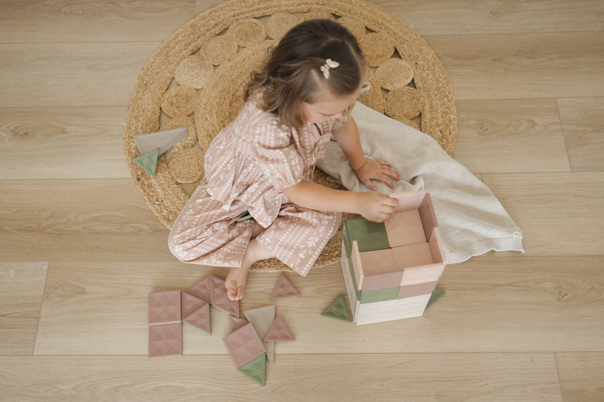 Rose Collection Wheat Straw Magnetic Tiles- 52 piece set