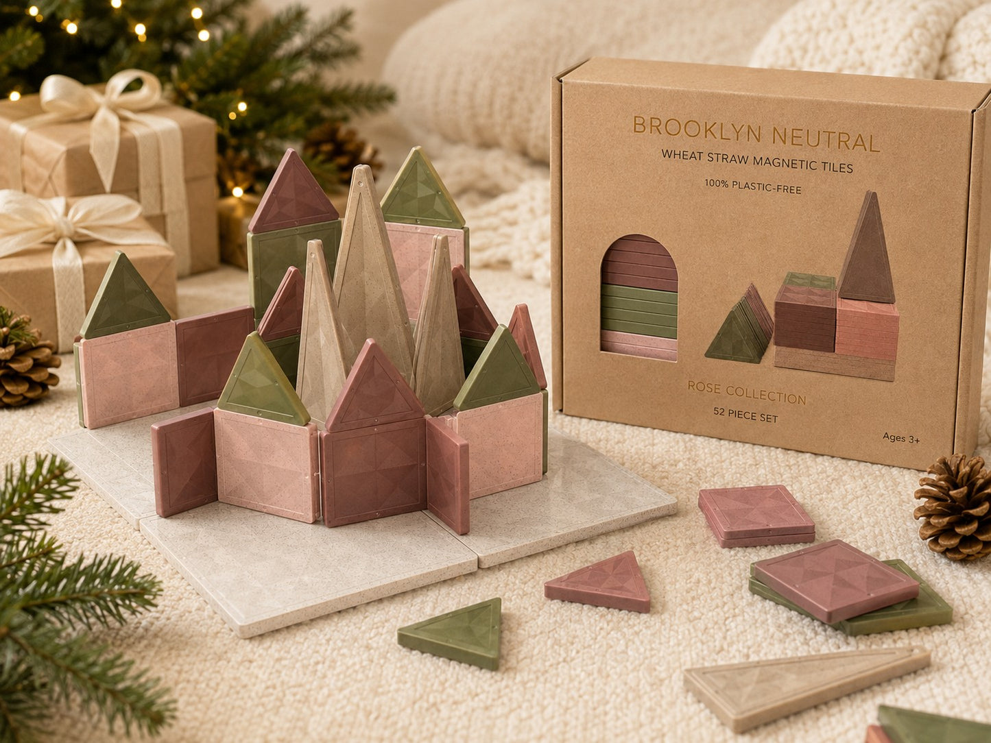 Rose Collection Wheat Straw Magnetic Tiles
