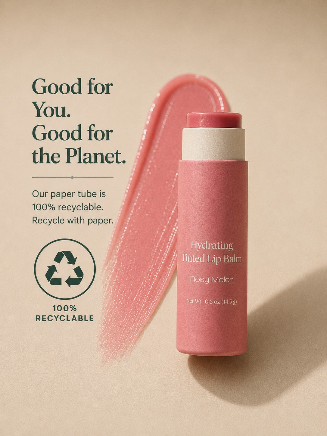 Oversized Tinted Non-Toxic Lip & Cheek Balm - Rosy Melon